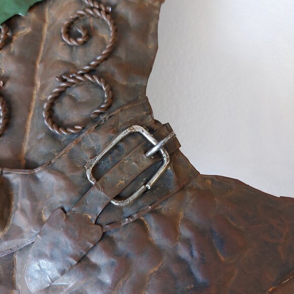 Barbed Wire Cowboy girl western Wreath 12" Metal Spur Holly Rustic Farmhouse - Picture 10 of 16